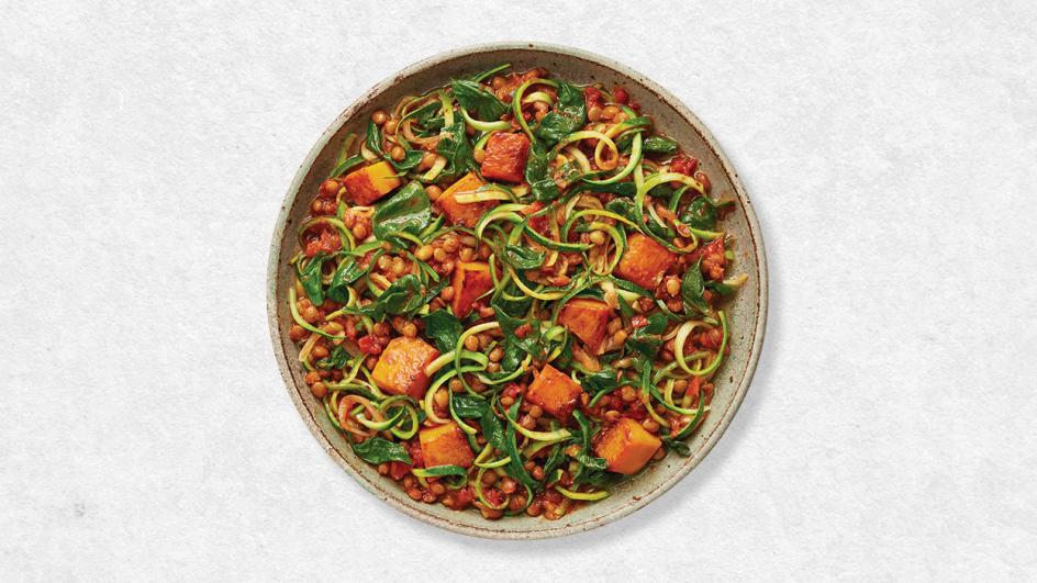 Pumpkin, Spinach & Tomato Zoodles