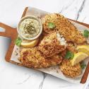 Three Cheese and Garlic Crumbed Fish