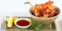 Barbequed Sweet chilli king prawns