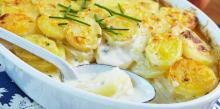 Sour cream and chives flavour potato bake